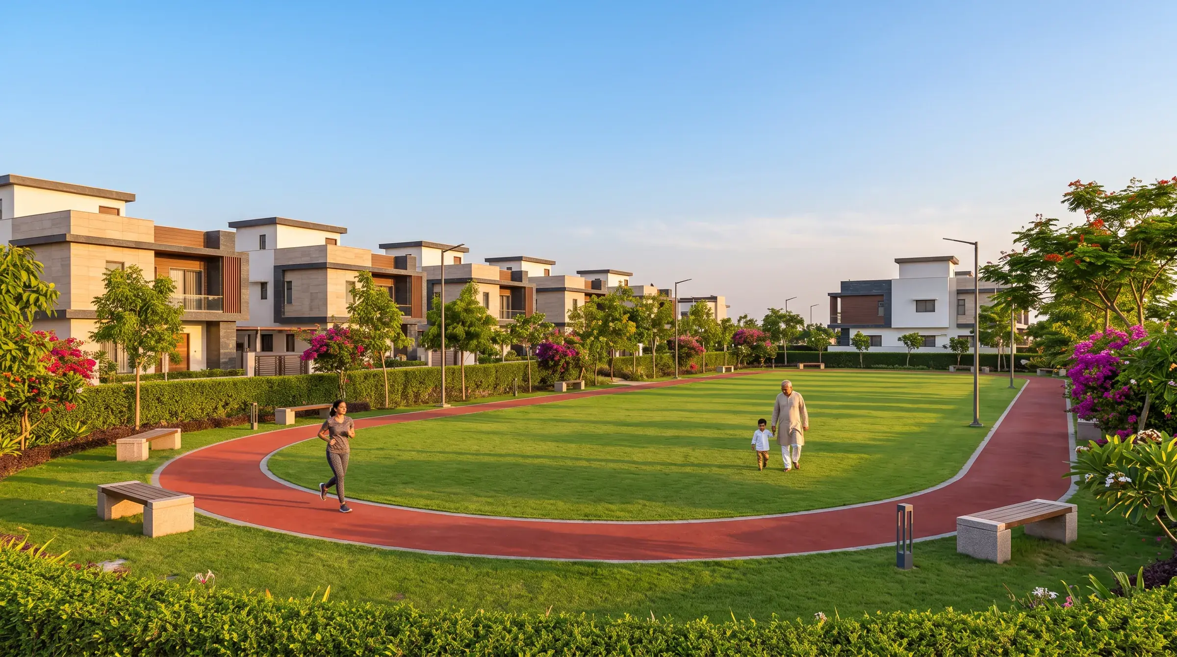 Central park & jogging track — artist's impression